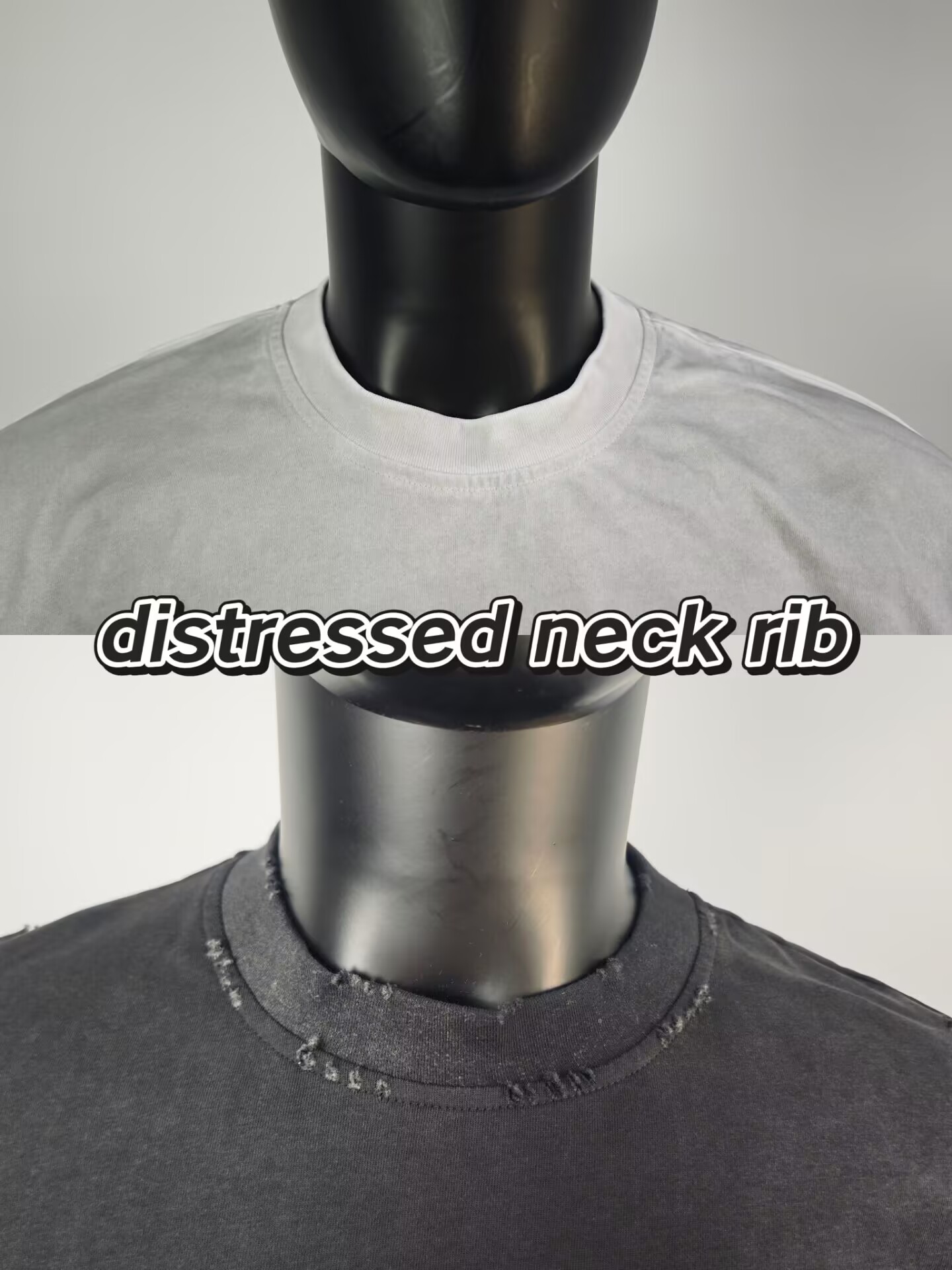 Herre-T-skjorte med overdimensjonert blank t-skjorte, syrevasket, kraftig, solvasket, firkantet, beskjært, slitt, vintage-t-skjorter for menn