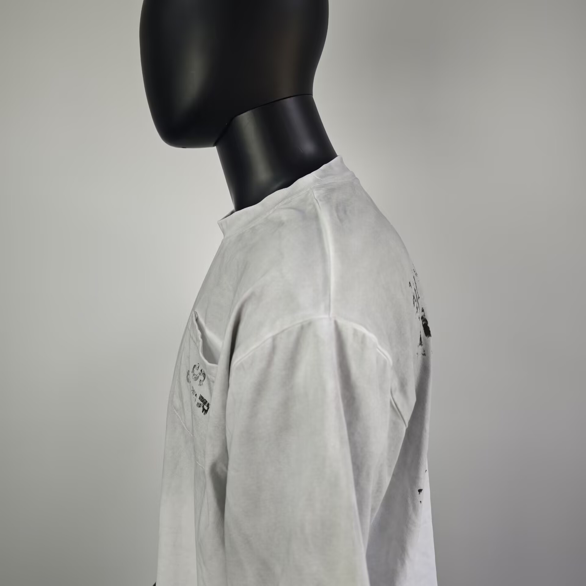 Herre-T-skjorte med overdimensjonert blank t-skjorte, syrevasket, kraftig, solvasket, firkantet, beskjært, slitt, vintage-t-skjorter for menn