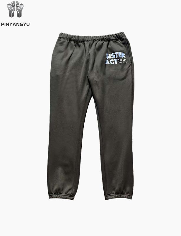 Engros høy kvalitet tilpasset logo bomull rette ben baggy menn joggebukser