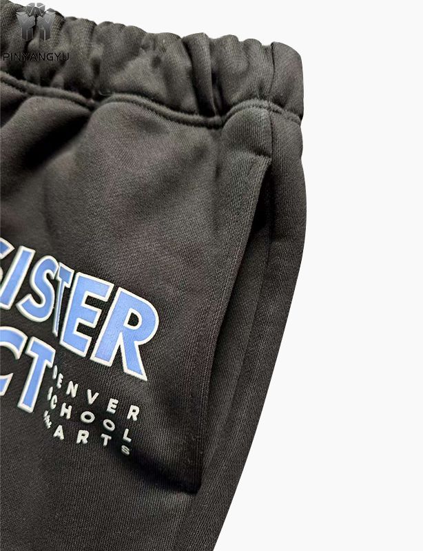 Engros høy kvalitet tilpasset logo bomull rette ben baggy menn joggebukser