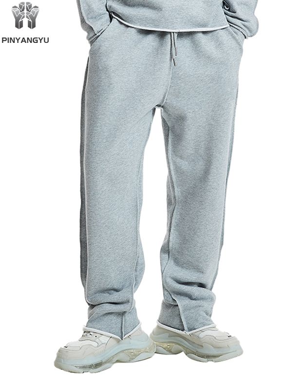 Wide Leg Hip Hop Custom Print Logo Herre Wear Loose Joggebukser French Terry Baggy Pants for Men