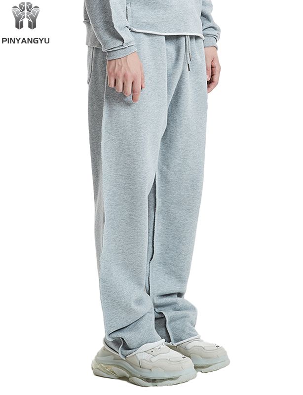Wide Leg Hip Hop Custom Print Logo Herre Wear Loose Joggebukser French Terry Baggy Pants for Men