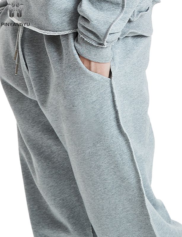 Wide Leg Hip Hop Custom Print Logo Herre Wear Loose Joggebukser French Terry Baggy Pants for Men