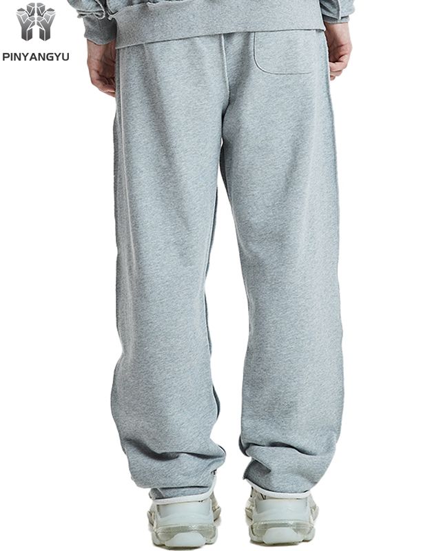 Wide Leg Hip Hop Custom Print Logo Herre Wear Loose Joggebukser French Terry Baggy Pants for Men