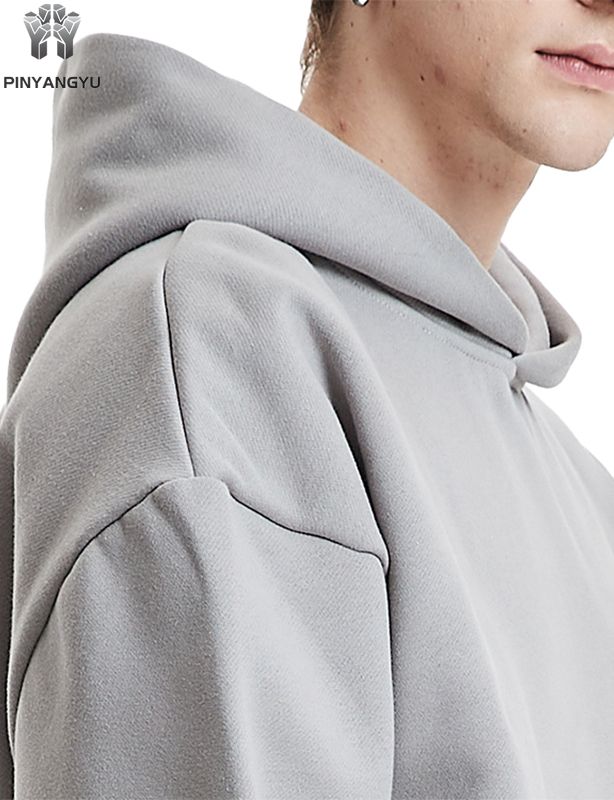 Unisex hettegenser i overdimensjonert fransk frott&eacute; H&oslash;ykvalitets cropped hettekrage tilpasset trykt brodert Casual XS XXS for h&oslash;sten