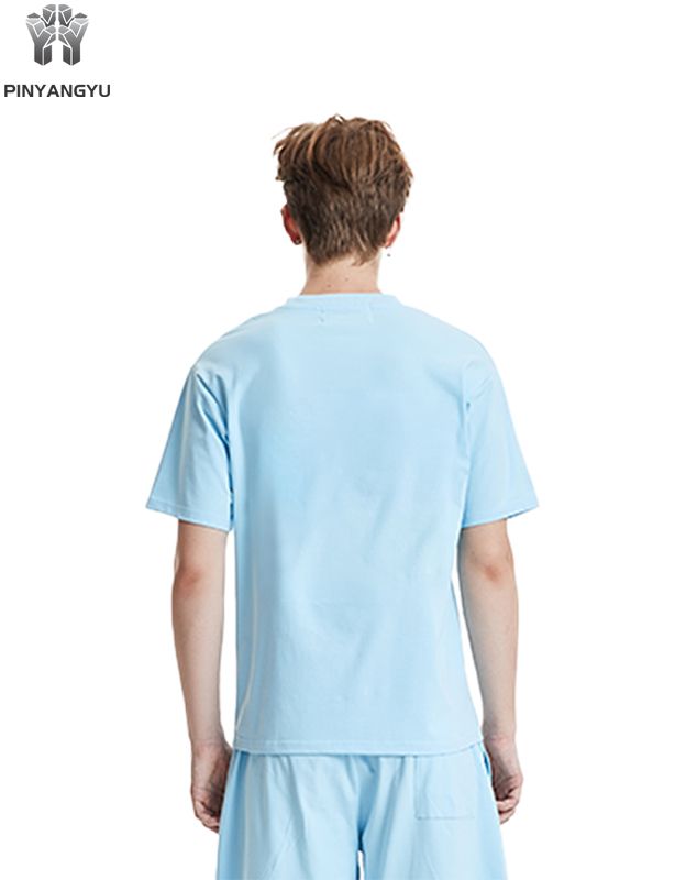 Flerfarget T-skjorte, løs og pustende, herre- og damestil kan tilpasses