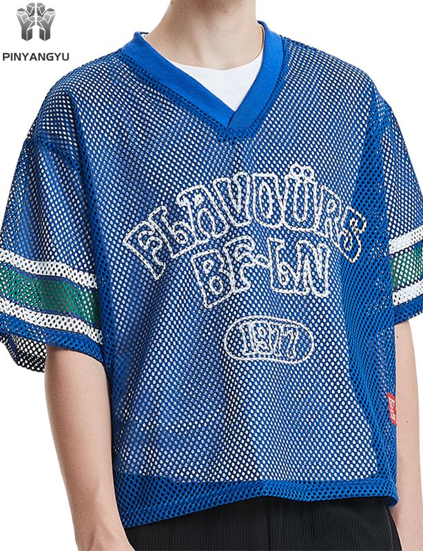 Tilpasset makro-mesh-t-skjorte, pustende mesh-t-skjorte med store hull for sport og sommer