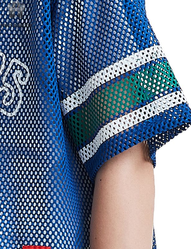 Tilpasset makro-mesh-t-skjorte, pustende mesh-t-skjorte med store hull for sport og sommer