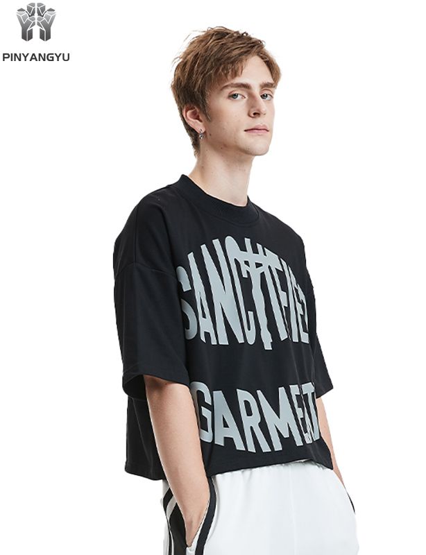 Svart Crop Top - Tilpasset og personlig myk bomulls-T-skjorte