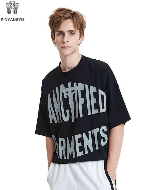 Svart Crop Top - Tilpasset og personlig myk bomulls-T-skjorte