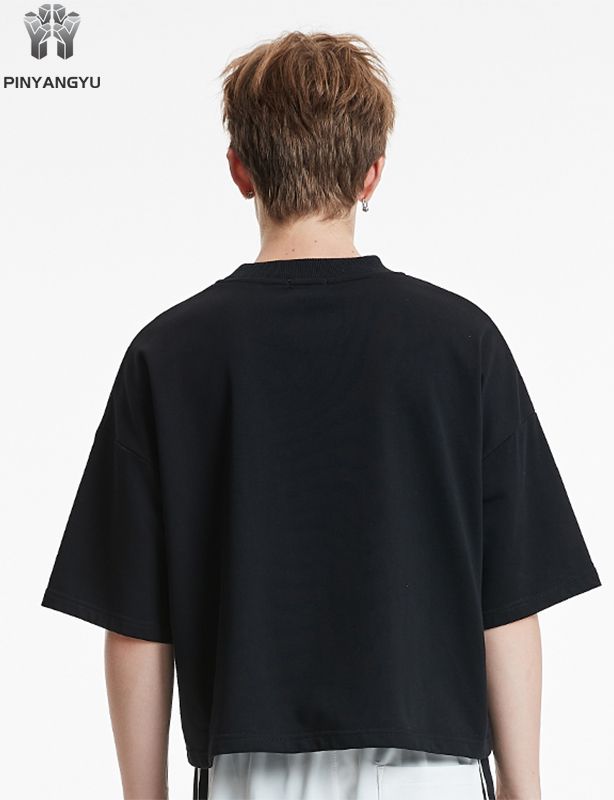 Svart Crop Top - Tilpasset og personlig myk bomulls-T-skjorte