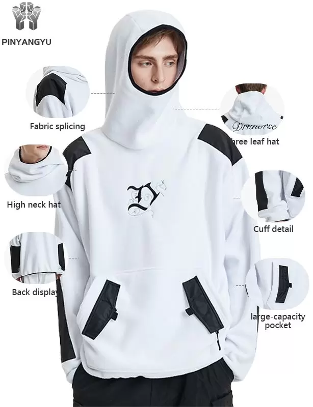 Hettegenser med høy hals Hettegenser med høy hals