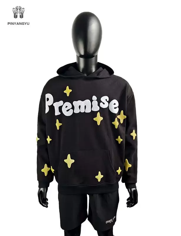 Pinyang Clothing All-over hettegenser med puff print: Full tilpasning, stoffutvalg og bulkproduksjonsmuligheter