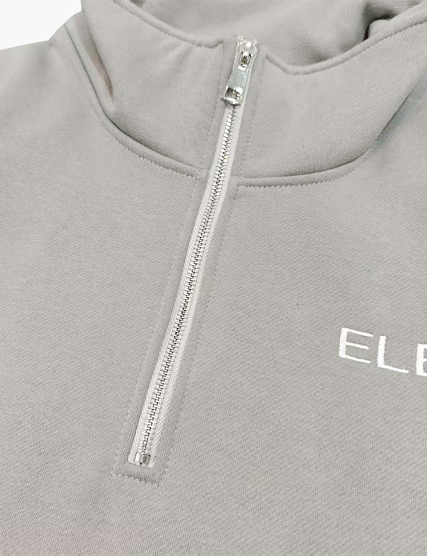H&oslash;ykvalitets egendefinert logo dame med rund hals, lange hettegensere 100 % bomull Genser med halv glidel&aring;s laget av Kina OEM