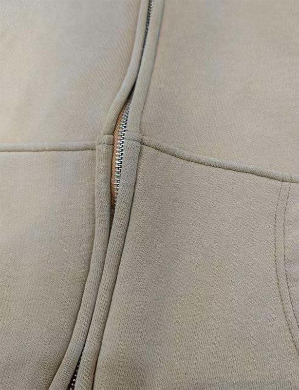 Egendefinert logo fleecebroderi Vanlig bomull for dobbel glidel&aring;s-hettegenser for menn H&oslash;st Oversized hettegensere med glidel&aring;s
