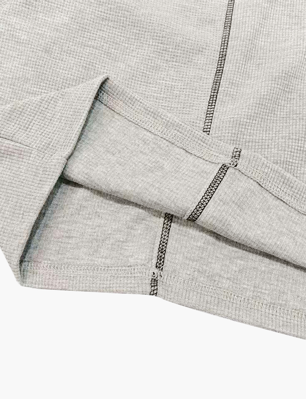 OEM Custom Streetwear T-skjorter Vaffel langermet skjorte Produsent Crop Box Fit Oversize Thermal for menn