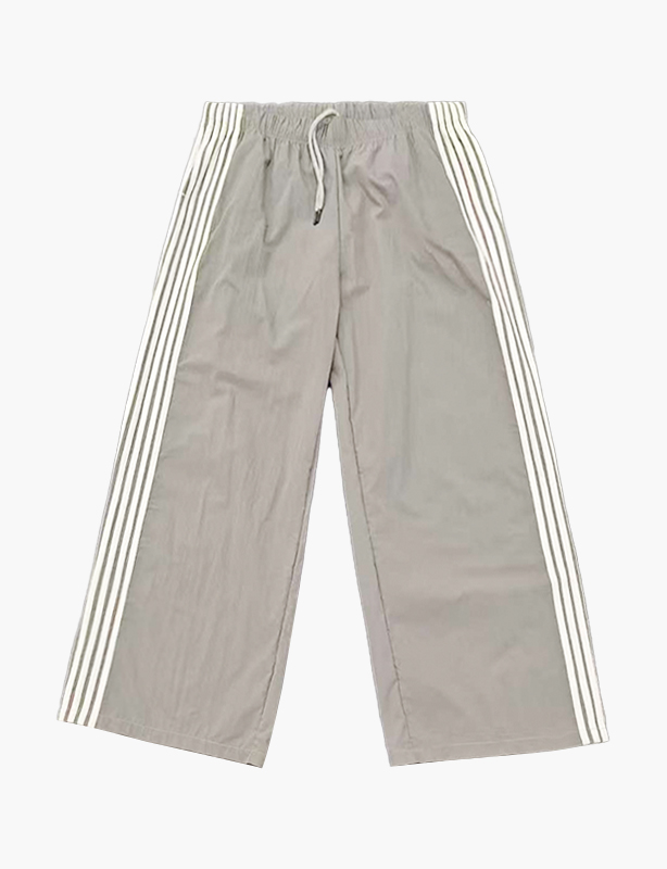 Tilpasset mote ungdomsnylon Super Baggy Flare Pregede Tungvekts joggebukser for menn Oversized print Brede joggebukser med sn&oslash;ring