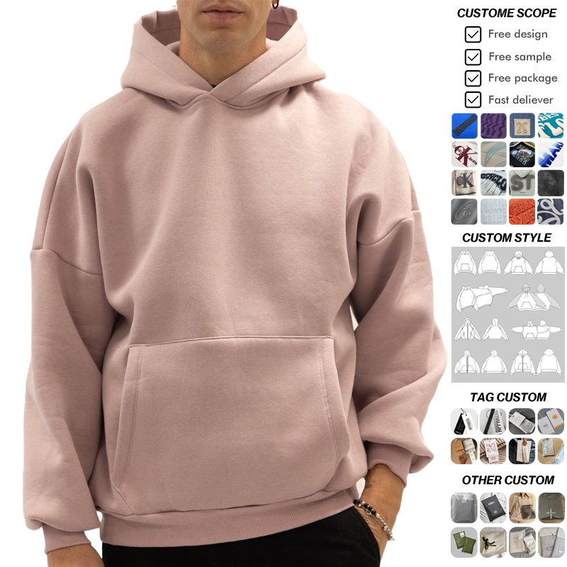 OEM Klassisk hettegenser for menn &ndash; Uformell hettegenser i myk fleece